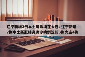 辽宁新增3例本土确诊均在大连: 辽宁新增7例本土新冠肺炎确诊病例沈阳3例大连4例