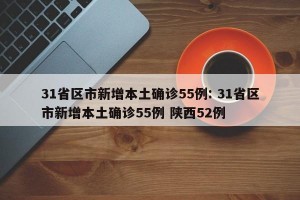 31省区市新增本土确诊55例: 31省区市新增本土确诊55例 陕西52例
