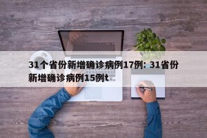 31个省份新增确诊病例17例: 31省份新增确诊病例15例t